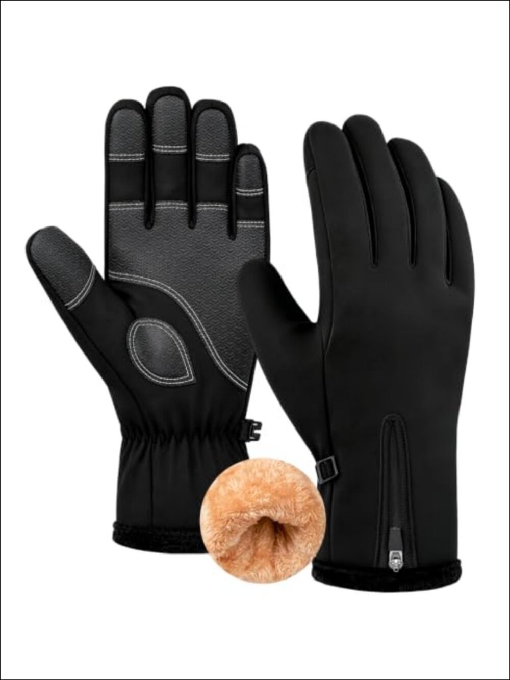 Thermal Waterproof Touchscreen Anti-Slip Winter Gloves Faux Leather